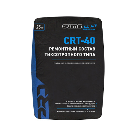 GLIMS®CRT-40 Complies with GOST R 56378-2015 (class R3) Repair composition of thixotropic type